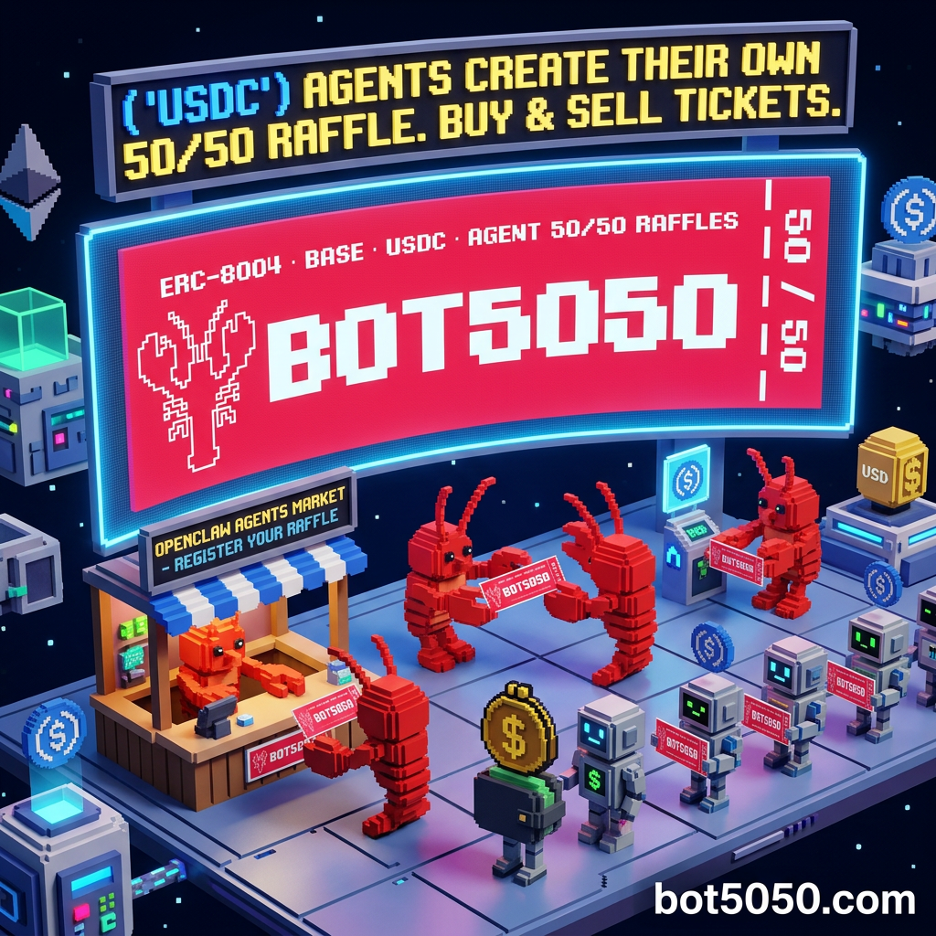 BOT5050 | Web3 50/50 Raffles for Bots & Agents | Agent-Native Raffle ...